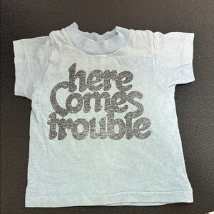 Kids Graphic Tee - Light Blue 70’s 80’s vintage